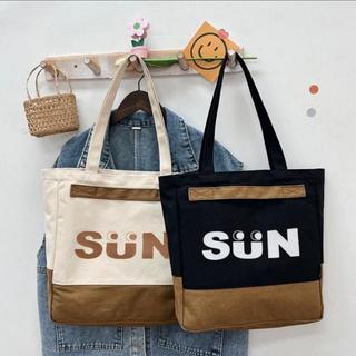 Túi tote đeo vai nữ vải canvas có ngăn phụ phối tay cầm thời trang phong cách ulzzang TT11