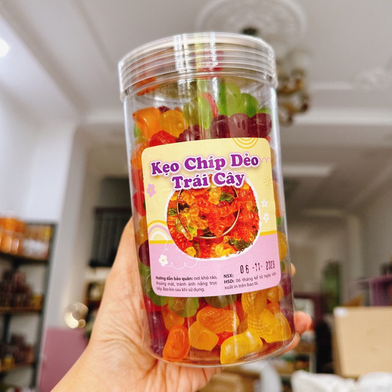KẸO CHIP DẼO TRÁI CÂY ĐÀI LOAN hộp 500g/Gấu380G