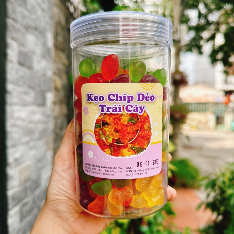 Kẹo Chip Trái Cây Cao Cấp - lon pet 500Gr