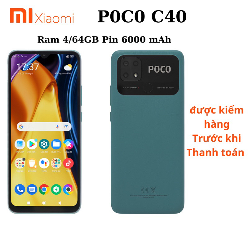 Điện thoại POCO C40/Redmi 10c Cũ 99% Ram 4GB/64GB,Pin6000 IPS LCD 6.71 ...