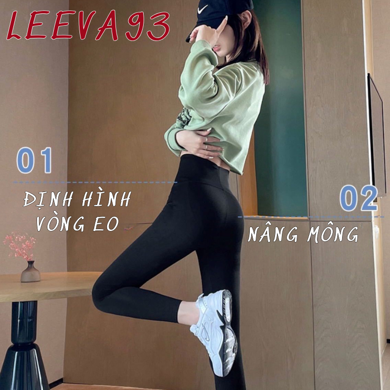 Quần Legging cạp cao định hình nâng mông xuất Hàn