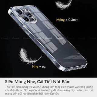 Ốp Lưng Siêu Mỏng Memumi Cho iPhone 17 Pro Max Trong Suốt Bọc Camera