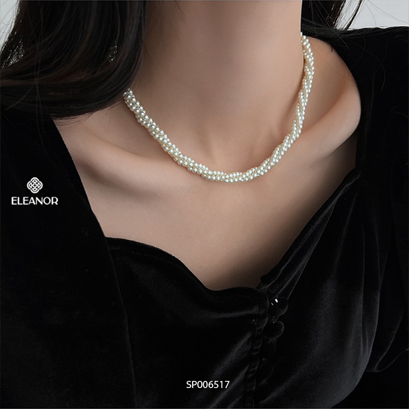 Dây chuyền nữ ngọc trai nhân tạo Eleanor Accessories dạng xoắn phụ kiện trang sức 6517