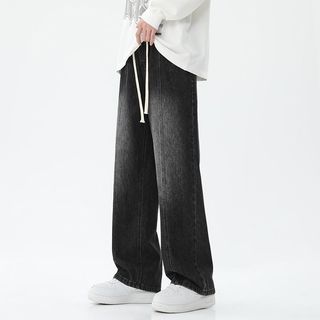 Quần Bò Jean Nam Nữ Baggy Ống Suông Rộng Wash màu xanh đen dây rút Xịn Sò Hot Trend Avocado