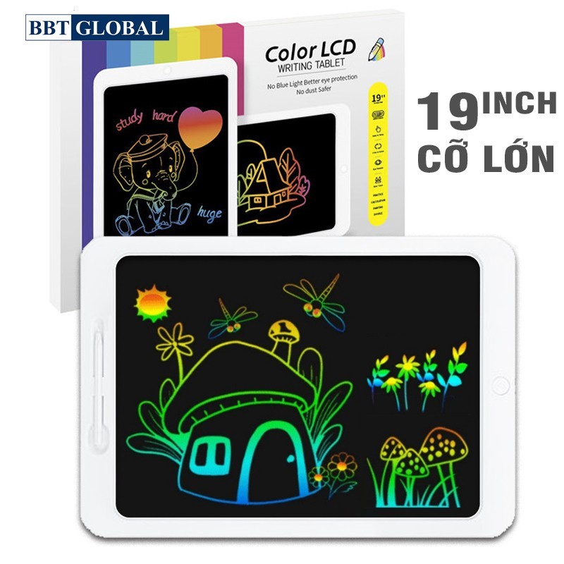 Ảnh Bảng viết vẽ tự xóa điện tử đa sắc cỡ lớn 19 inch màn hình LCD kèm bút T19 1