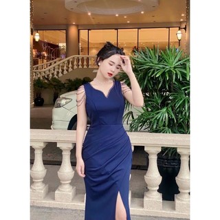 Đầm dạ hội kết pha lê chuỗi vai cao cấp-TKO TẶNG KÈM HOA TAI THỜI TRANG