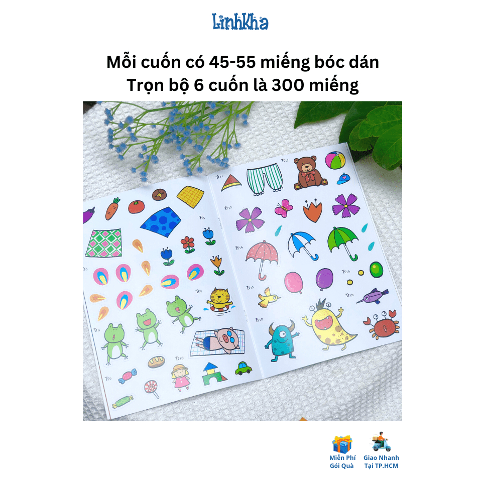 Ảnh Sách - 300 miếng bóc dán thông minh sticker cho bé 3-12 tuổi Đinh Tị - LinhKha 1