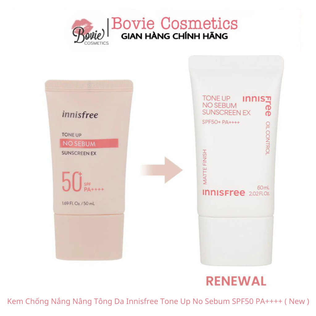 Kem Chống Nắng Innisfree Tone Up No Sebum / Watering Sunscreen SPF50 PA