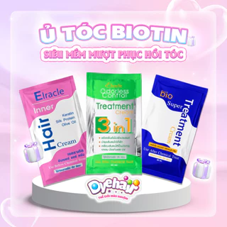 Ủ tóc BIOTIN Collagen THÁI LAN , phục hồi tóc tại nhà siêu mềm mượt 30ml , DYE.HAIR