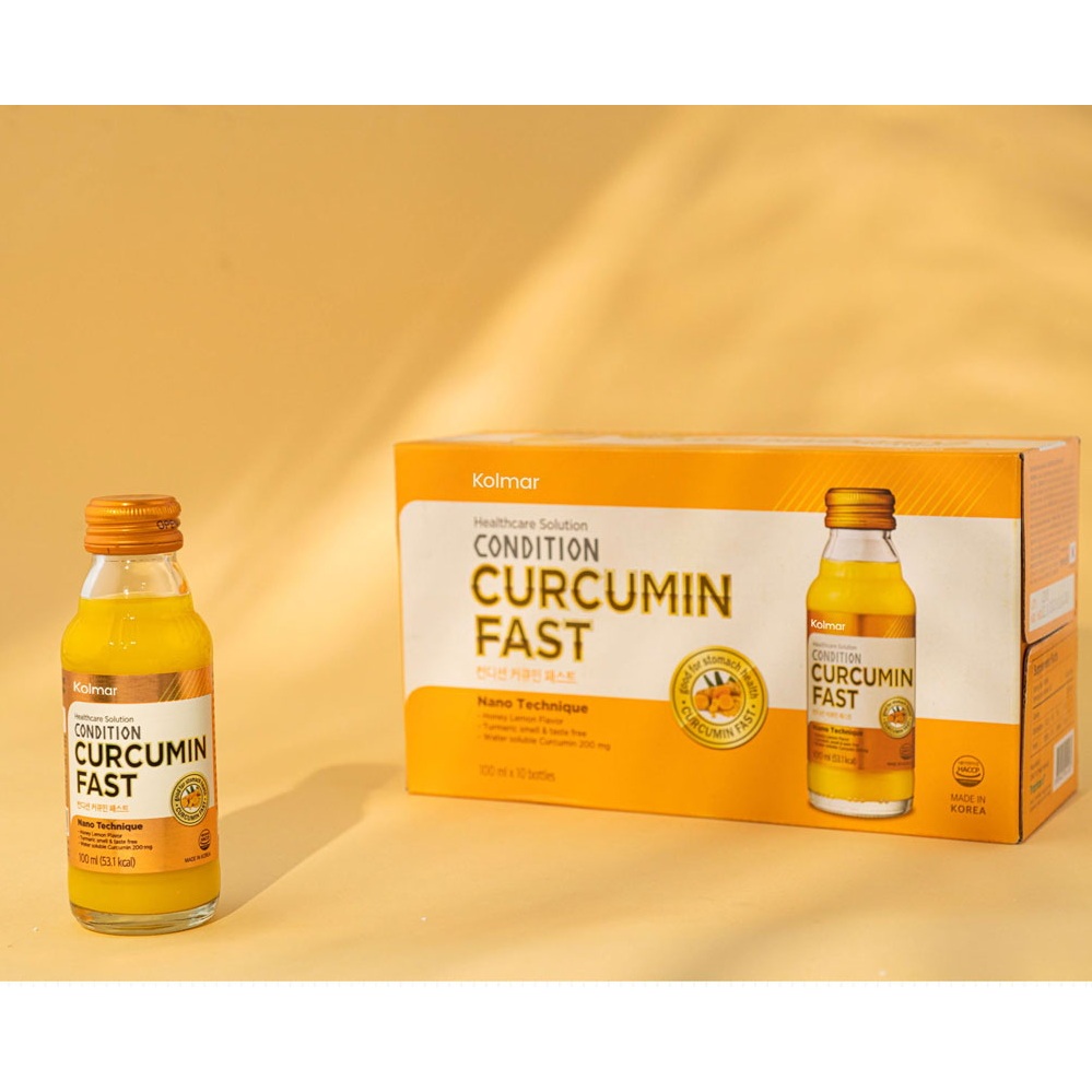 Nước Uống Tinh Chất Nghệ Nano CONDITION CURCUMIN FAST Giúp Bảo Vệ Niêm Mạc Dạ Dày - TPBVSK (Chai Lẻ 100ml)