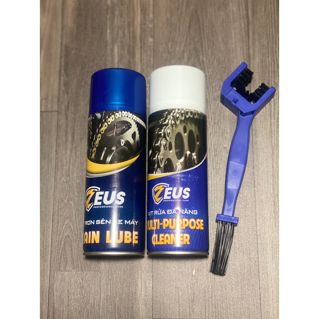 COMBOM Dưỡng sên Zeus chain Lube 400ml, Rửa sên Zeus Chain Cleaner ...