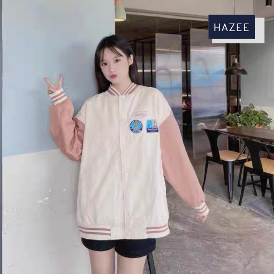 Áo Khoác bóng chày Bomber HAZEE Chất Kaki 2 Lớp cá tính-Áo Khoác Nam Nữ Hàng Đẹp Chuẩn Form A1