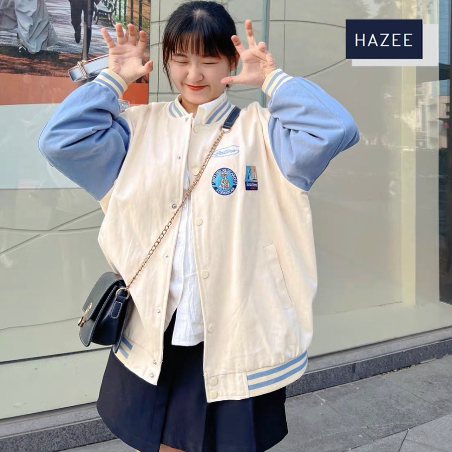 Áo Khoác bóng chày Bomber HAZEE Chất Kaki 2 Lớp cá tính-Áo Khoác Nam Nữ Hàng Đẹp Chuẩn Form A1