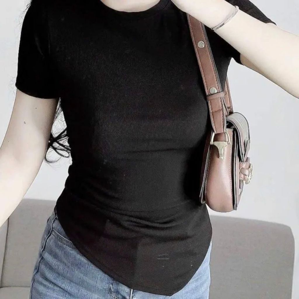 Áo Thun Nữ Bigsize ESHOP Áo Kiểu Nữ Sang Chảnh Vạt Xéo Cổ Trụ Thun Tăm Lạnh Co Giãn Dễ Thương AT69