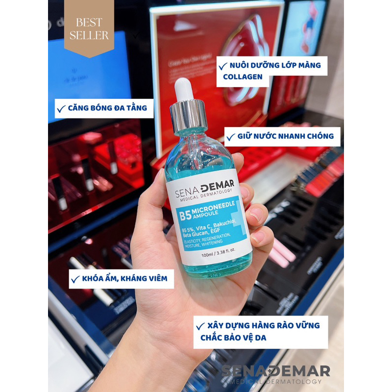 Serum B5 sena demar b5 microneedle ampoule giúp dưỡng ẩm, giảm nhăn, 50ml/100ml - hạn 2028 serum b5 senademar  IS441