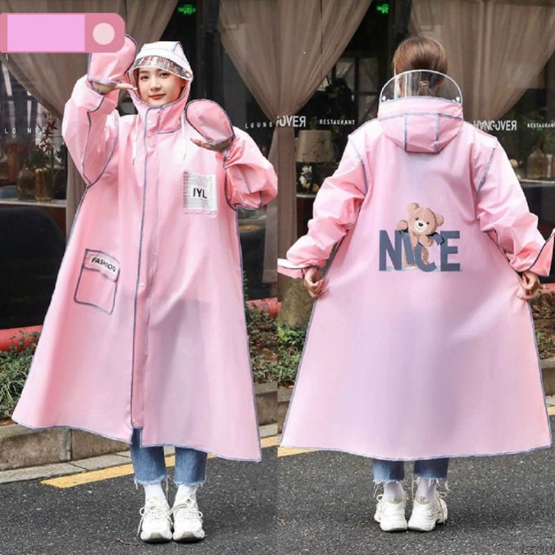 Áo mưa thời trang gấu Nice DIDOOGLT có khoá kéo tiện lợi chất lượng cao thiết kế dày dặn
