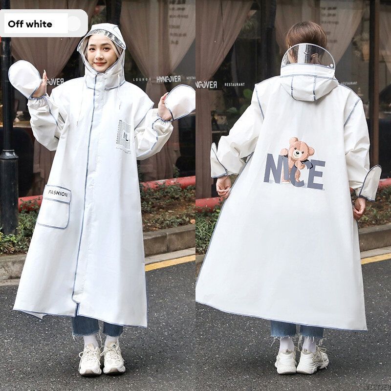 Áo mưa thời trang gấu Nice DIDOOGLT có khoá kéo tiện lợi chất lượng cao thiết kế dày dặn