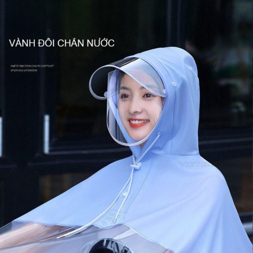 Áo mưa cho mẹ và bé DIDOOGLT Áo mưa 2 đầu trong suốt kèm kính chắn mưa có thể tháo rời