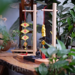 Giá kệ treo chuông gió phong thủy quan âm bằng gỗ, giá treo cây trang trí, treo khánh phật