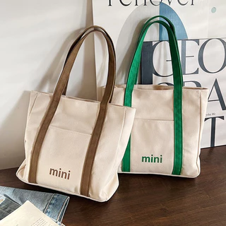 Túi đeo vai nữ túi tote vải canvas thời trang basic đi làm đi chơi có ngăn ngoài để điện thoại tiện lợi TT10