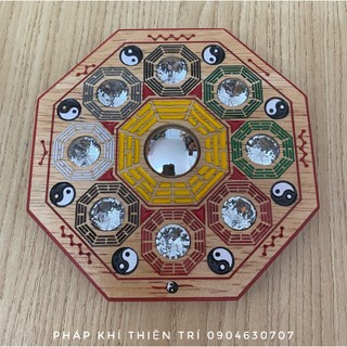 Gương Bát Quái Cửu Cung Ngũ Hành Gỗ Đào Trừ Tà Trấn Trạch