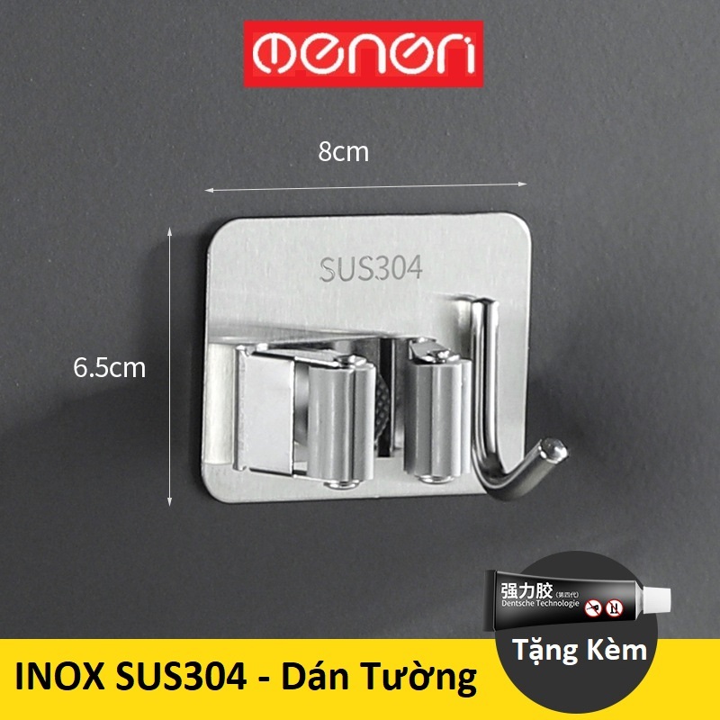 Ảnh Móc Treo Cây Lau Nhà INOX 304 Dán Tường Gạch Men- OENON 2