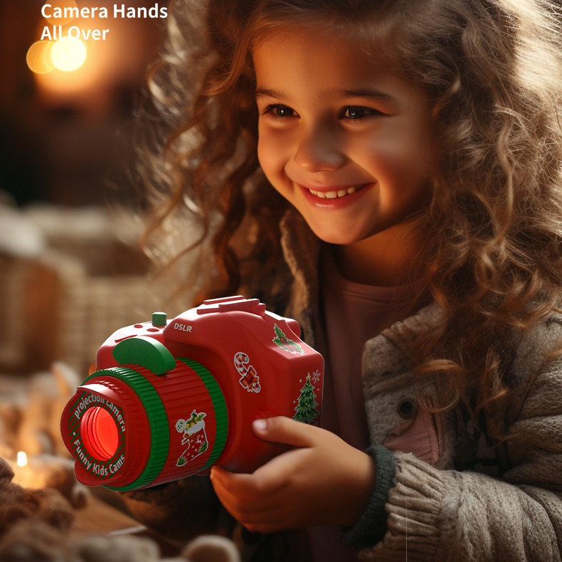 Máy ảnh mini chiếu hình Noel cho bé, quà tặng giáng sinh cho bé từ 1-3 tuổi