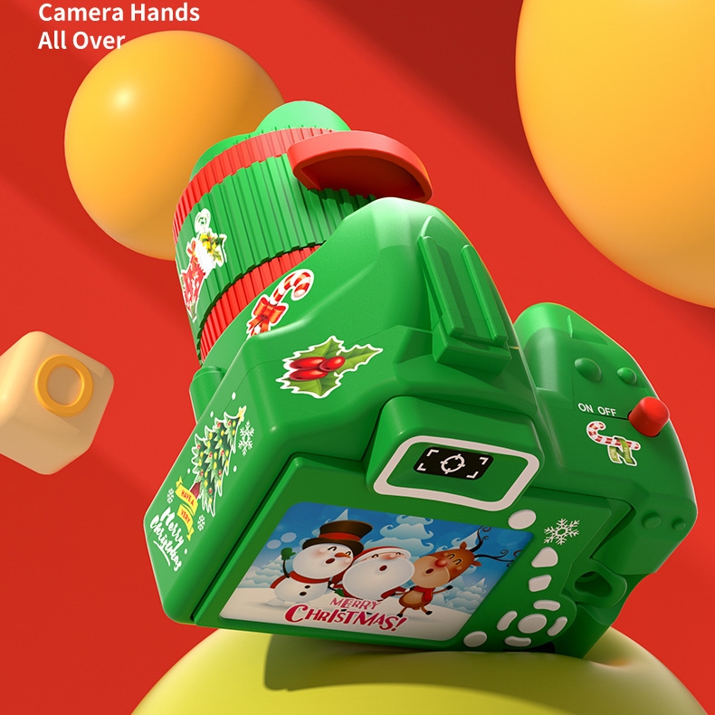 Máy ảnh mini chiếu hình Noel cho bé, quà tặng giáng sinh cho bé từ 1-3 tuổi