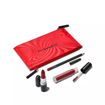 Set 3 món: Son lì dưỡng MAC Amplified Lipstick Dark Opal, son bóng Lipglass Mocha Magic, chì kẻ môi Lip Pencil Brick O L