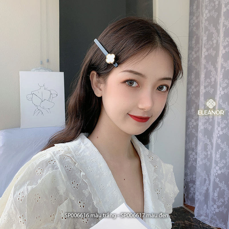 Kẹp tóc nữ Eleanor Accessories hình cỏ 4 lá kẹp tóc mái basic phụ kiện tóc 6616