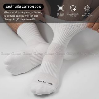 Combo 5 đôi vớ nam nữ cổ lửng GOMTAT, chất liệu cotton dày dặn, có đệm lót xù êm chân - STA-5009-TRUNG-CB5