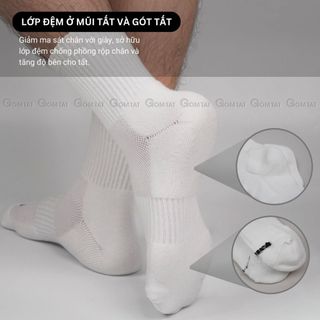 Combo 5 đôi vớ nam nữ cổ lửng GOMTAT, chất liệu cotton dày dặn, có đệm lót xù êm chân - STA-5009-TRUNG-CB5