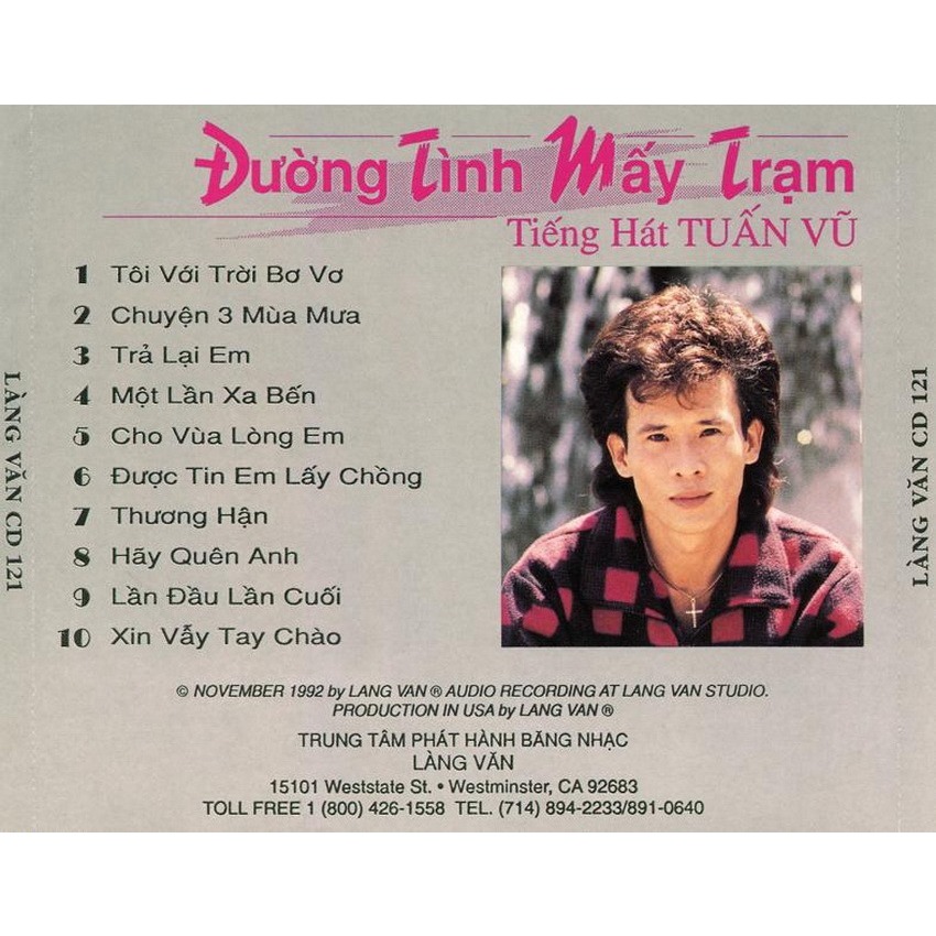 Bộ 4 Đĩa CD Tuấn Vũ TT Làng Văn- CD nhạc vàng chất lượng cao