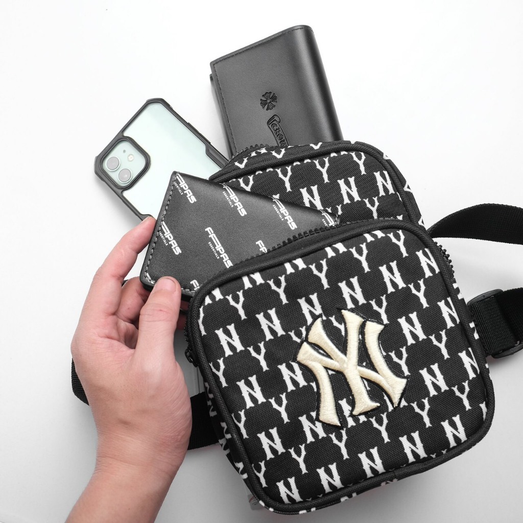 Túi đeo chéo nam nữ NY MLB unisex ulzzang hàn quốc NY đựng ipad đeo hông vai chất da chống nước tốt - shopbalotui