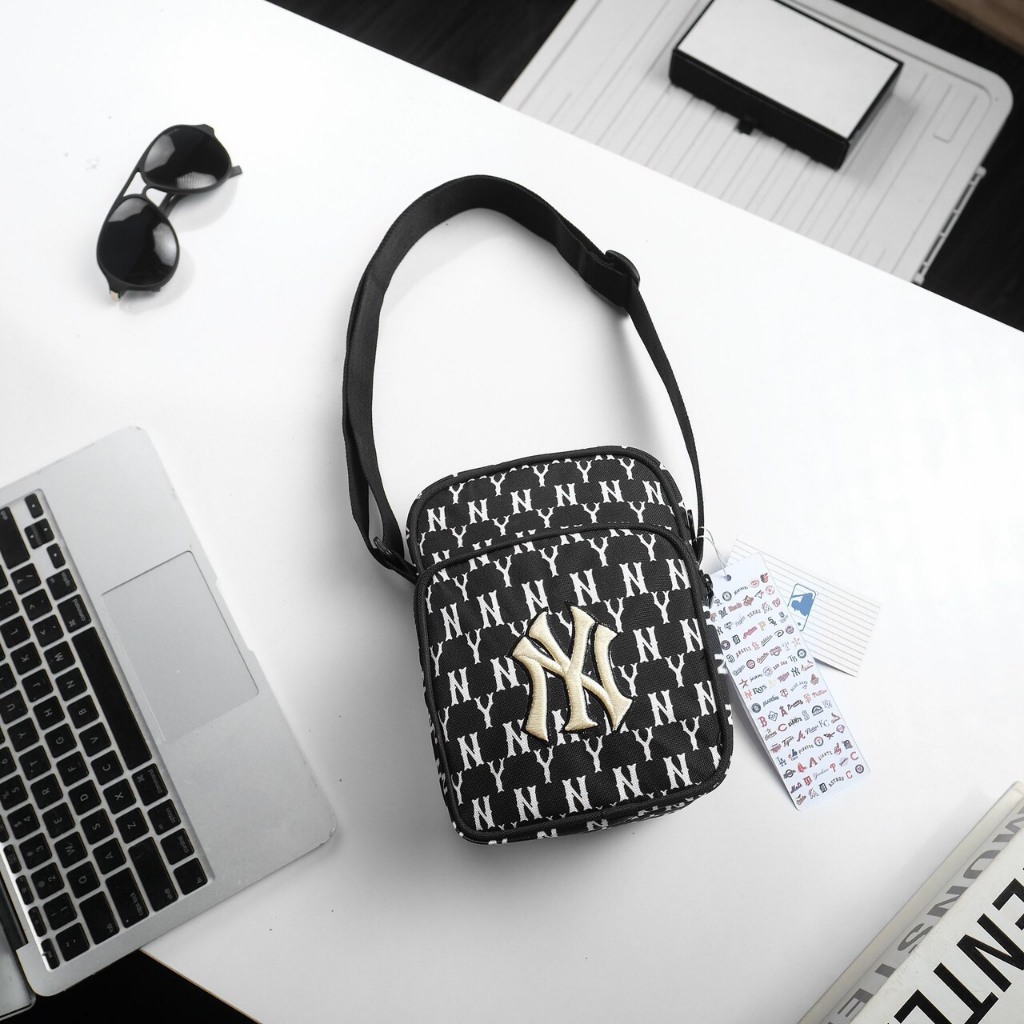 Túi đeo chéo nam nữ NY MLB unisex ulzzang hàn quốc NY đựng ipad đeo hông vai chất da chống nước tốt - shopbalotui