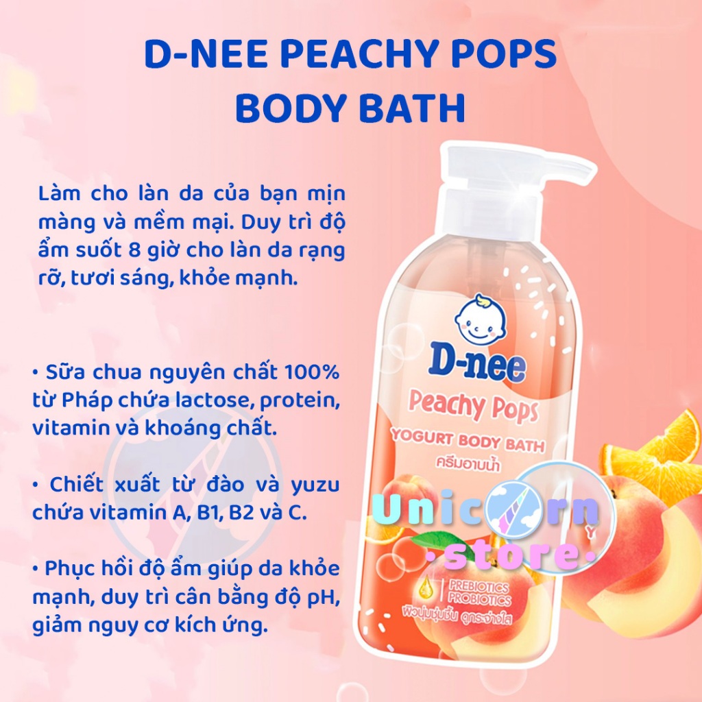 Sữa Tắm Gội Cho Trẻ Sơ Sinh D-Nee For New Born Organic Head & Body Baby Wash 480ml