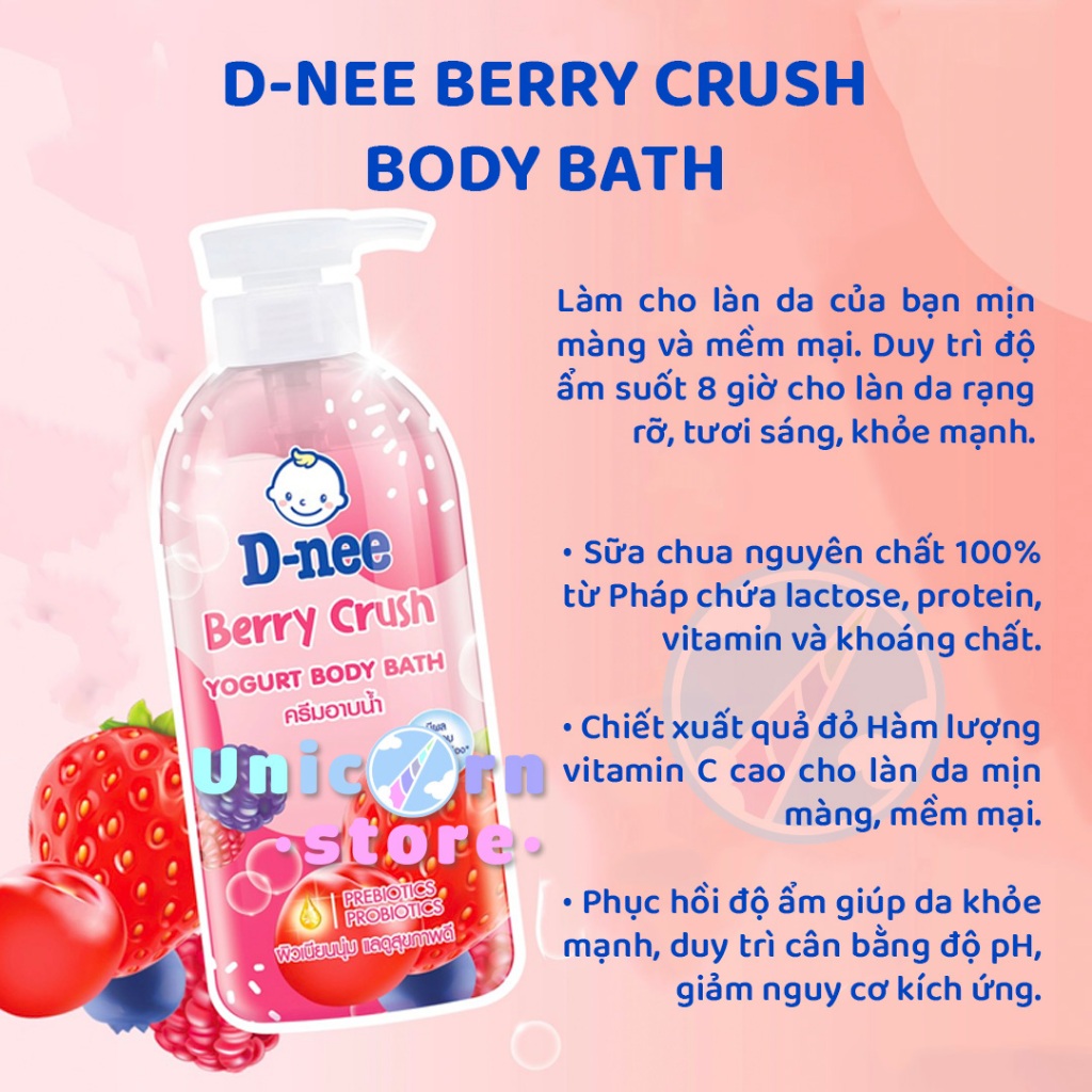 Sữa Tắm Gội Cho Trẻ Sơ Sinh D-Nee For New Born Organic Head & Body Baby Wash 480ml