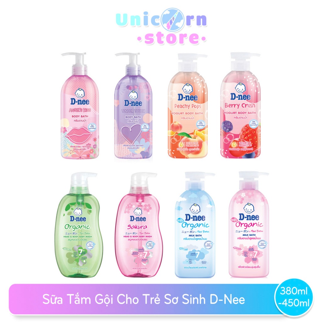 Sữa Tắm Gội Cho Trẻ Sơ Sinh D-Nee For New Born Organic Head & Body Baby Wash 480ml