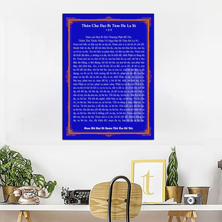 Tranh Treo Tường Chú Đại Bi - Tranh Laminate Tráng Gương Treo Phòng Thờ (60x90cm)