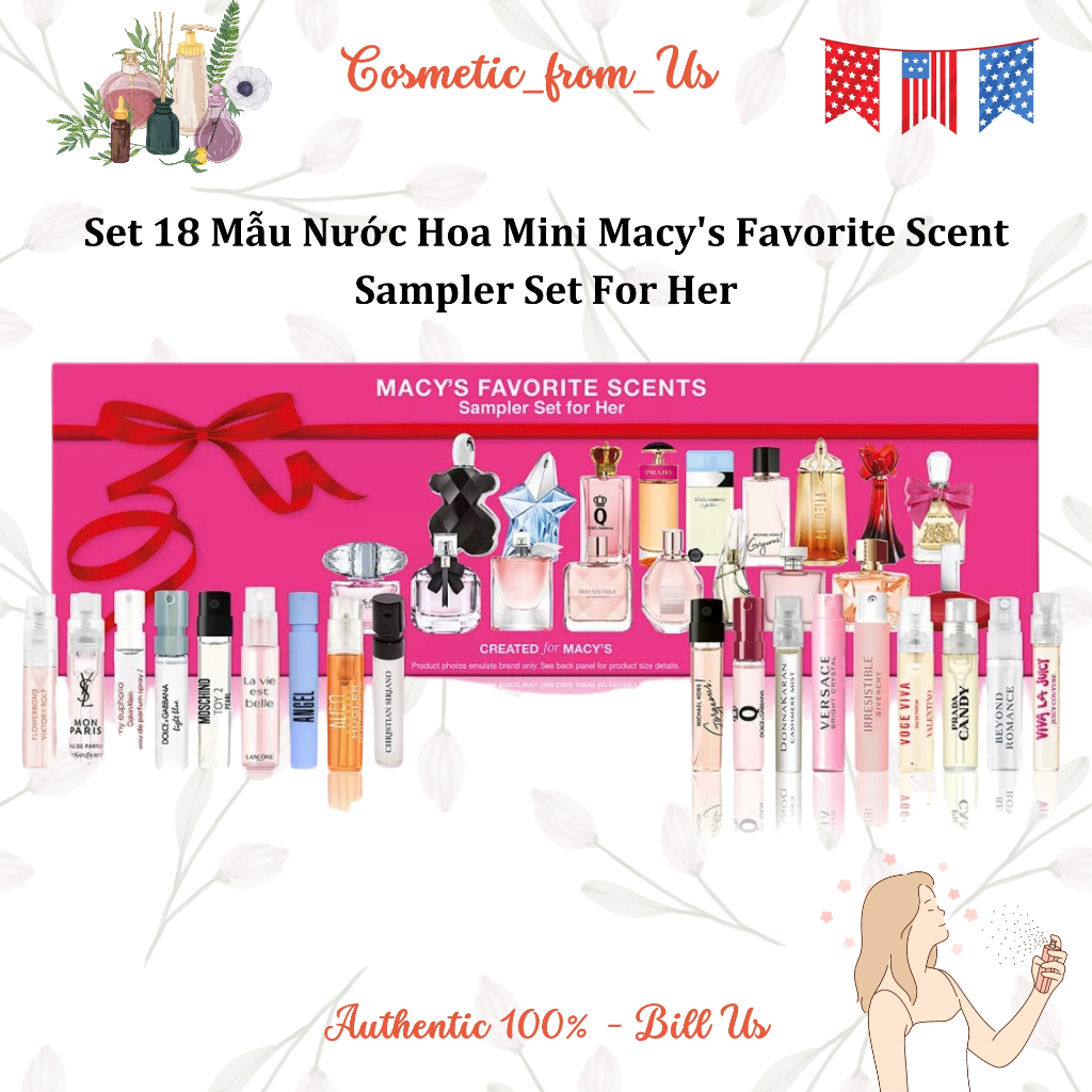 [Hoả tốc SG] Set 18 Mẫu Nước Hoa Mini Macy's Favorite Scent Sampler Set ...