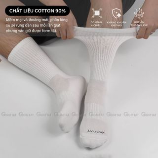 Combo 5 đôi tất nam nữ cổ cao GOMTAT, có đệm xù mềm mại êm chân, chất liệu cotton khử mùi - STA-5009-CAO-CB5