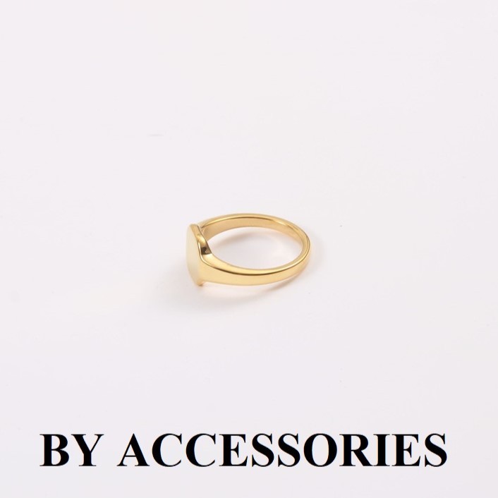 Nhẫn nam nữ unisex titan trơn mặt vuông phẳng không gỉ WR2344