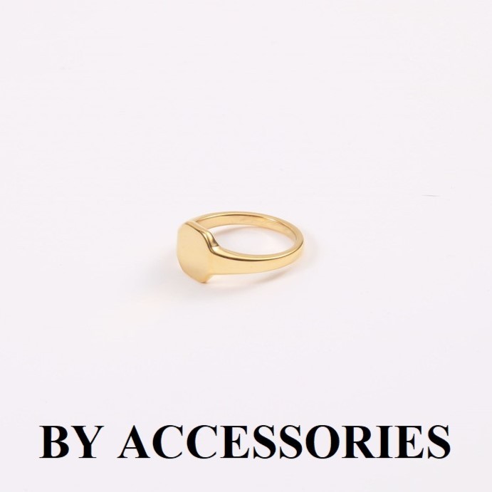 Nhẫn nam nữ unisex titan trơn mặt vuông phẳng không gỉ WR2344