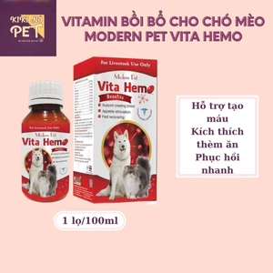 Vitamin Bồi Bổ Cho Chó Mèo Modern Pet Vita Hemo Lọ 100ml Hỗ Trợ Tạo Máu Kích Thích Thèm Ăn - KIKINO