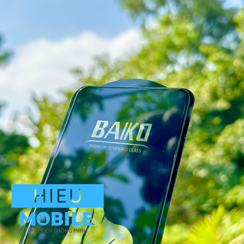 Kính cường lực Baiko đen cho các máy Xiaomi Redmi Note 11, 11 Pro, 12, 12T, 13 kèm khăn lau và miếng lấy bụi