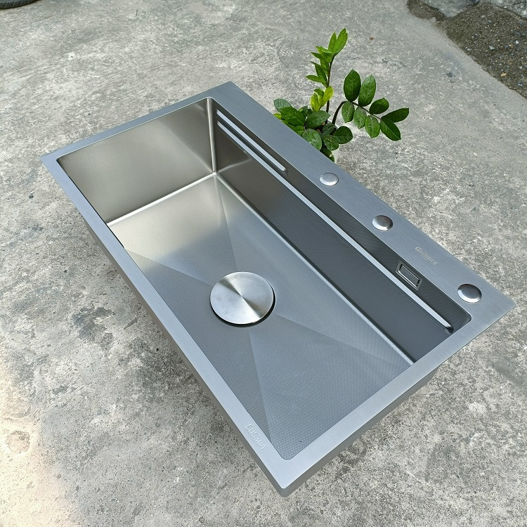 Chậu rửa bát 1 hố - Bồn rửa chén inox cỡ lớn kích thước 82x48cm thành ...