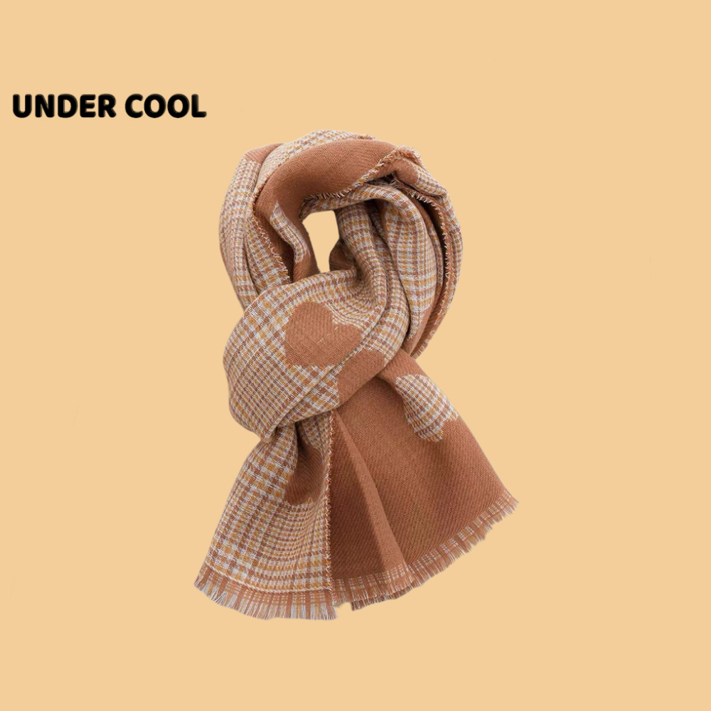 Khăn Choàng Dạ Nữ UNDERCOOL Kẻ Caro Tim 2 Màu KC02