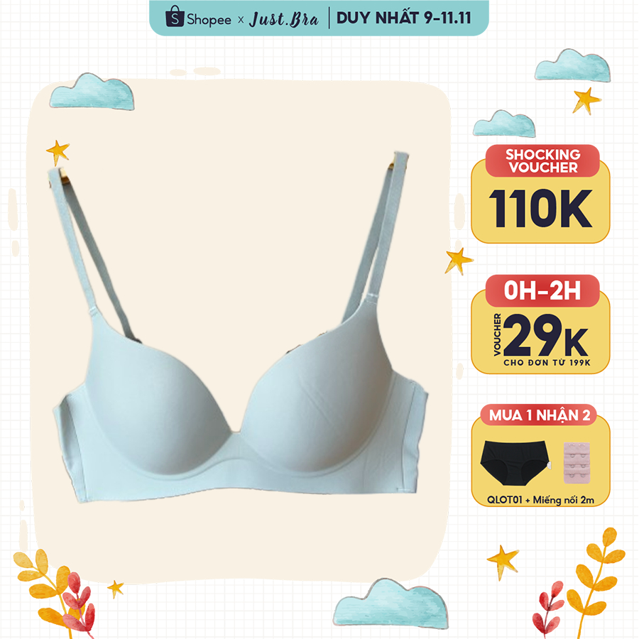 Áo ngực không gọng Just Bra chất liệu su thoáng khí, thiết kế ôm và nâng ngực tốt AB454 spe