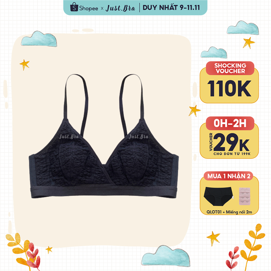 Áo ngực không gọng bralette Just Bra chất liệu ren thoáng khí, thiết kế ôm giữ ngực tốt AB474 spe