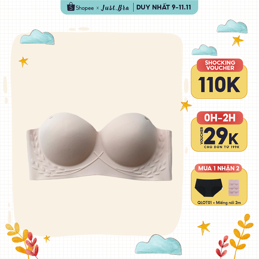 Áo ngực quây Just Bra không gọng, chất liệu su thoáng khí, nâng ngực tốt, tặng kèm dây quai, áo multiway AB480 spe